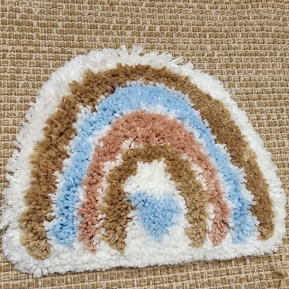 Boho Chic Drink Coasters in Pastel Rainbow Carpet Set of 4 New without Tags - Picture 4 of 11